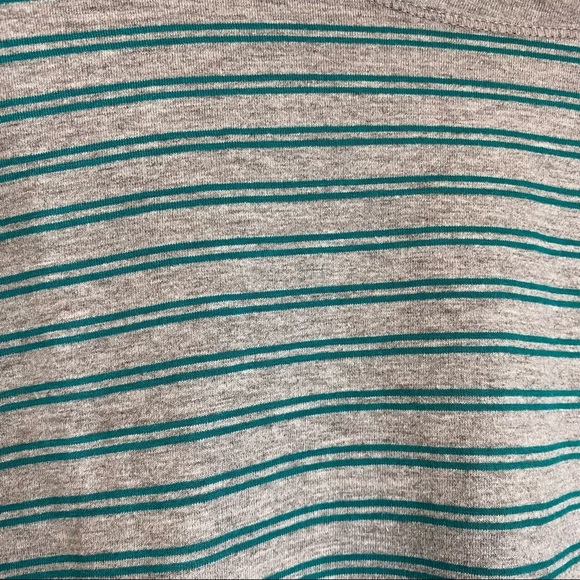 Hanes Green Gray Stripes Crew Neck Knit Long Sleeve Henley Top Plus Size XXL - Picture 10 of 13